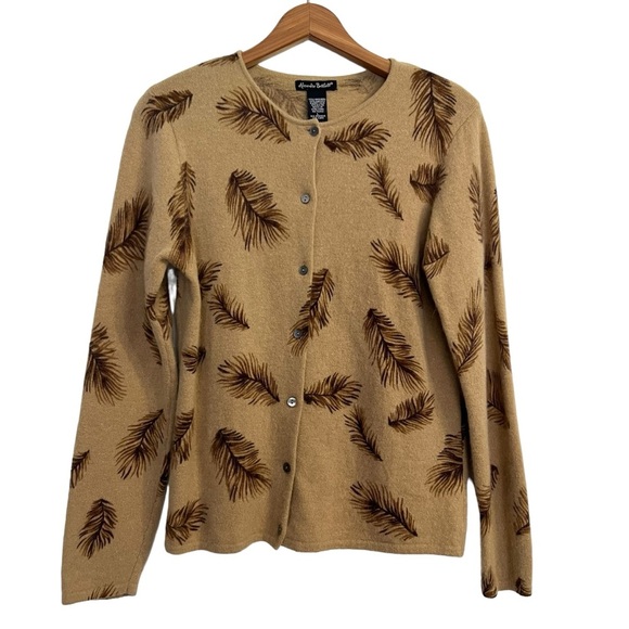 Alexandra Bartlett Lambswool Woodland Button Front Cardigan Angora Rabbit Size L - Picture 1 of 7